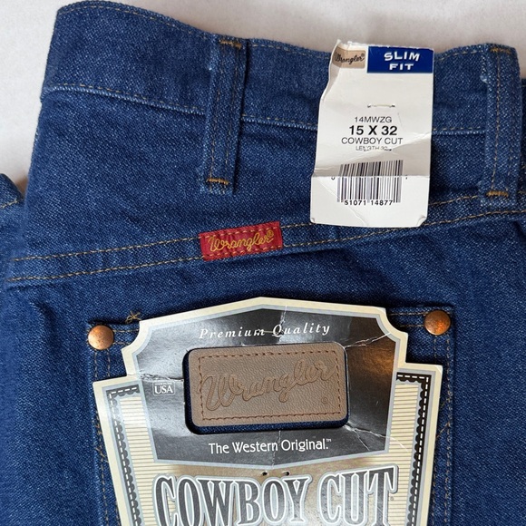 Western Wrangler Cowboy Cut Slim Fit Jeans Numeric 15×32 Size Fits Men’s 29–30W - Picture 2 of 16